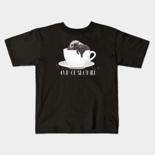 Sleepy Sloth | Cup Of Slothee | Coffee Lover Kids T-Shirt